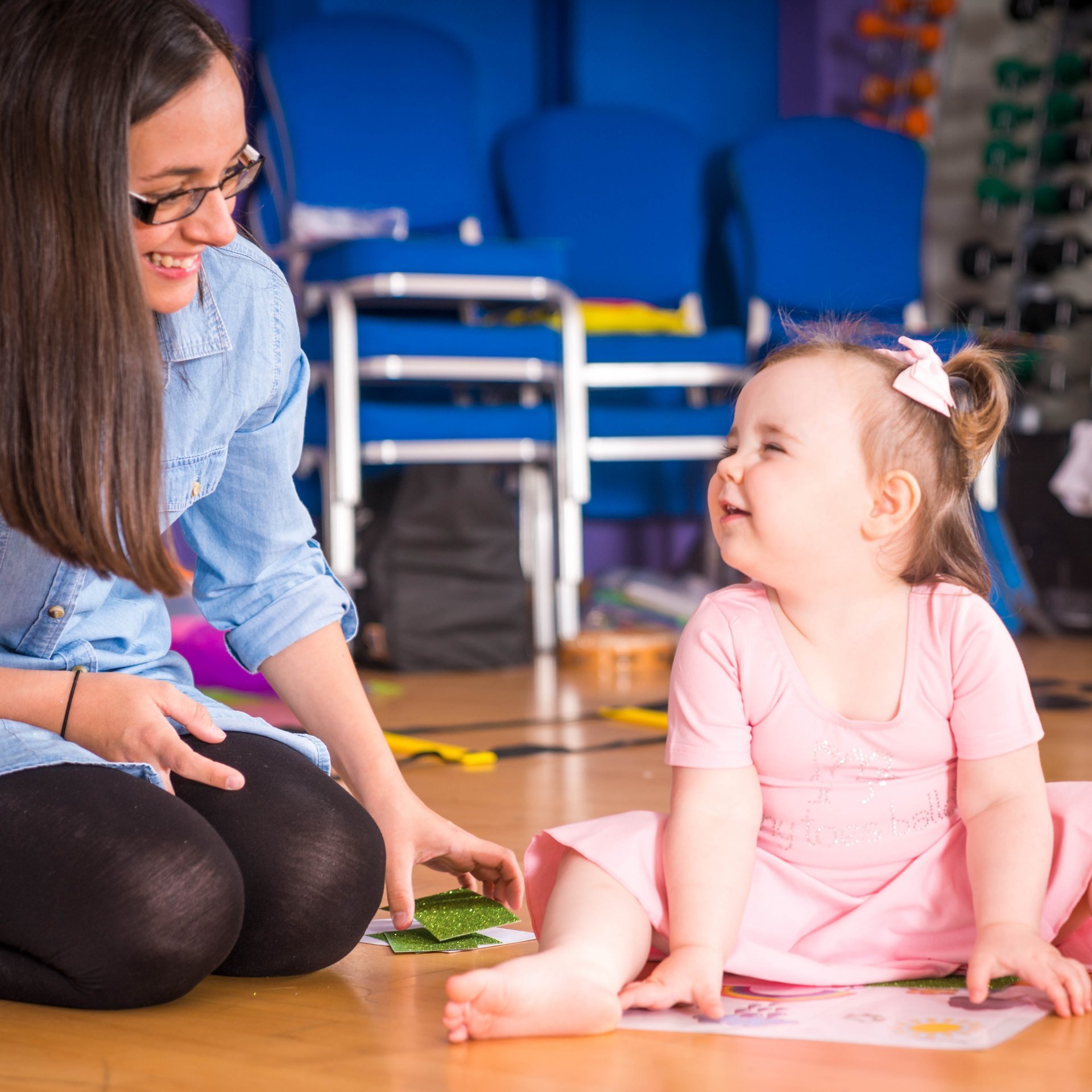 parent and baby at dance class